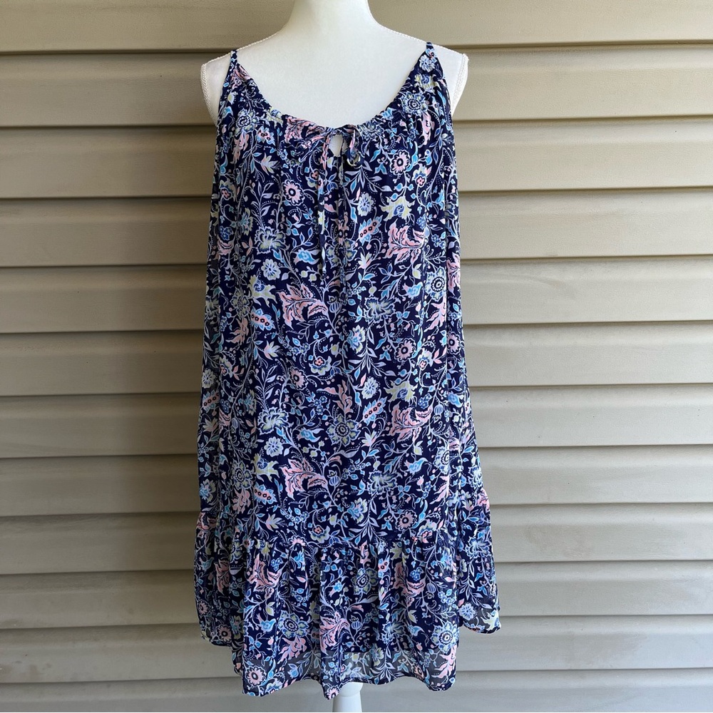 •Old Navy• Blue Floral Swingy Sundress - Size XL